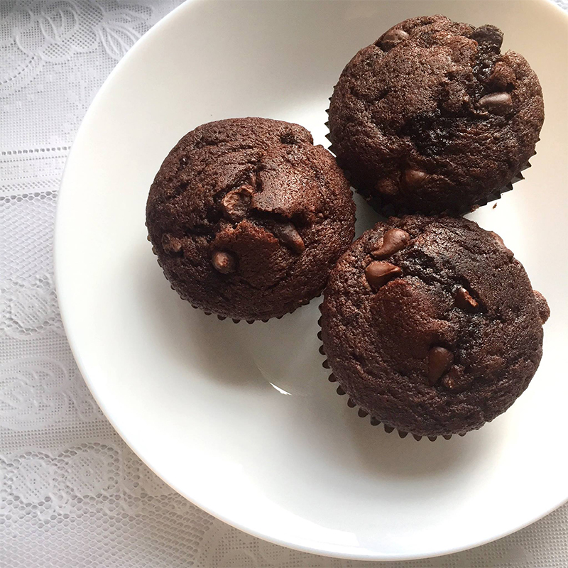 Triple Chocolate Muffins Recipe by Bakeomaniac