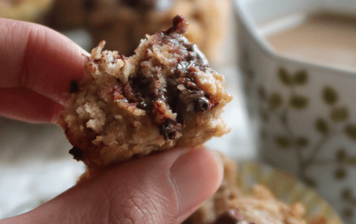 Healthier Banana Oat Chocolate Chip Muffins