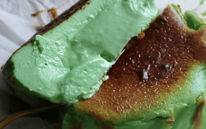 Pandan Coconut Basque Burnt Cheesecake