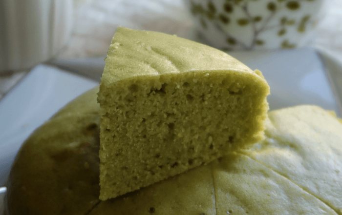 Less Sweet Pandan Coconut Steamed Cake Recipe