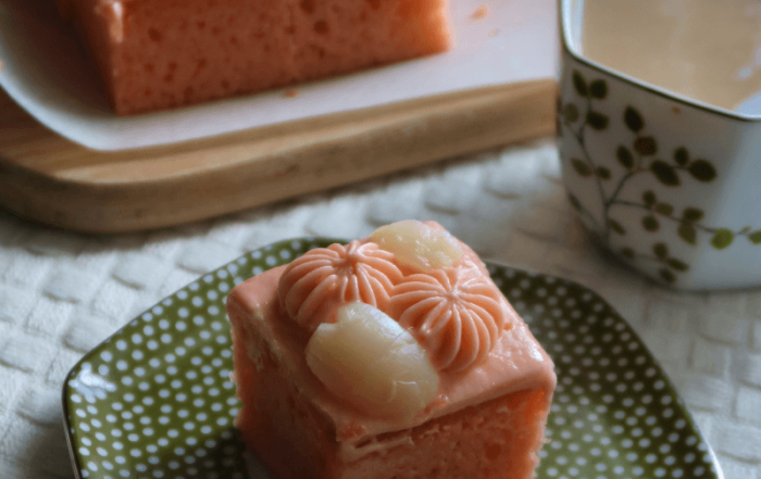 Mini Rose Lychee Cake Recipe