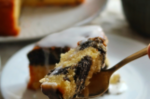 Black Sesame Lemon Marble Cake Recipe