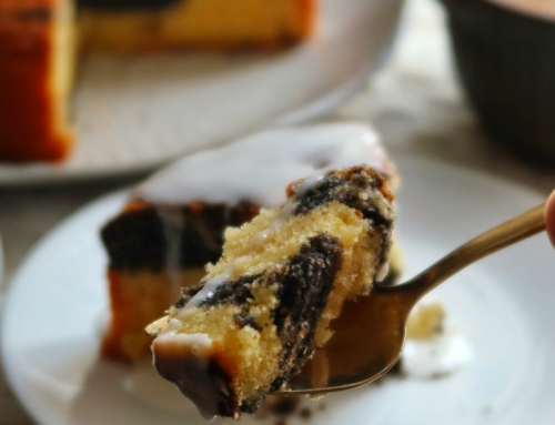 Black Sesame Lemon Marble Cake Recipe