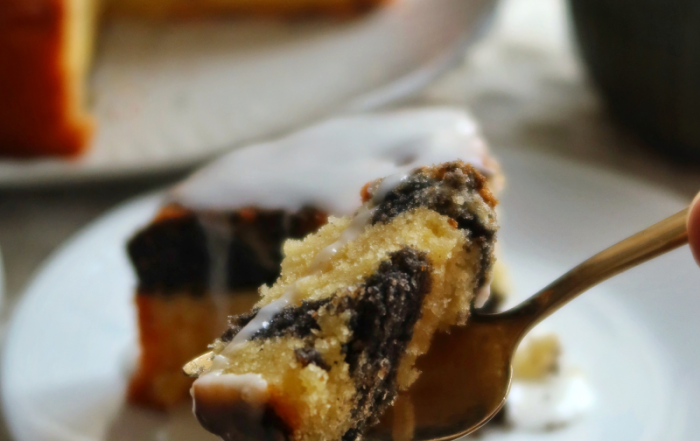 Black Sesame Lemon Marble Cake Recipe