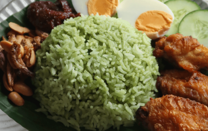 Pandan Coconut Nasi Lemak Rice Recipe